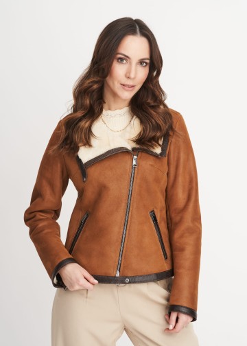 Kożuch damski pilotka camel AKD-52RD