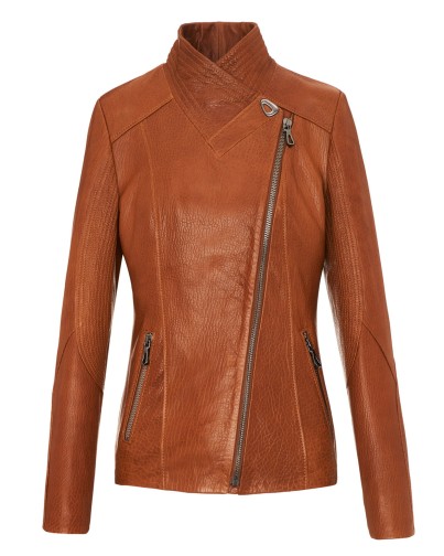 Kurtka skórzana damska casual camel