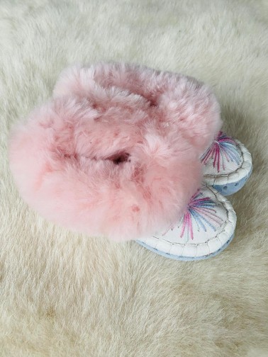 Tradycyjne kapcie dziecięce Pinky Blue