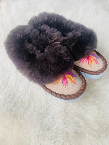 Tradycyjne kapcie dziecięce Rustic Peach