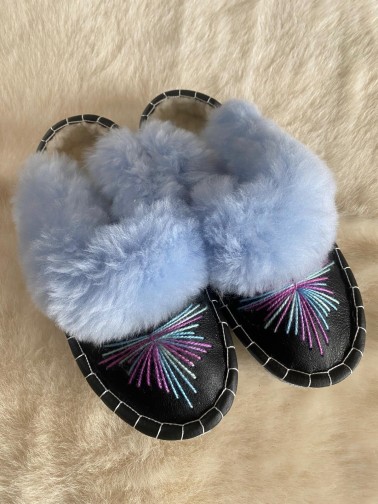 Tradycyjne kapcie damskie Blue Heaven mule