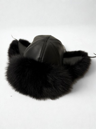 Pilotka skórzana black fox 