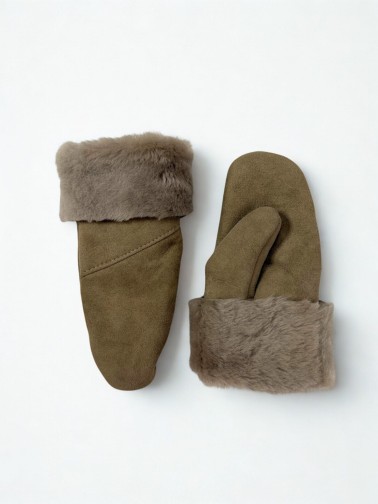 Jednopalczaste rękawiczki damskie Beige