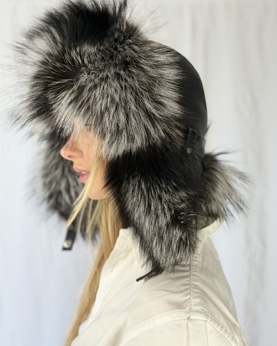 Pilotka skórzana Grey fox 
