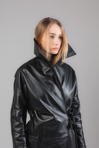 Płaszcz z skóry naturalnej Sienna Black
