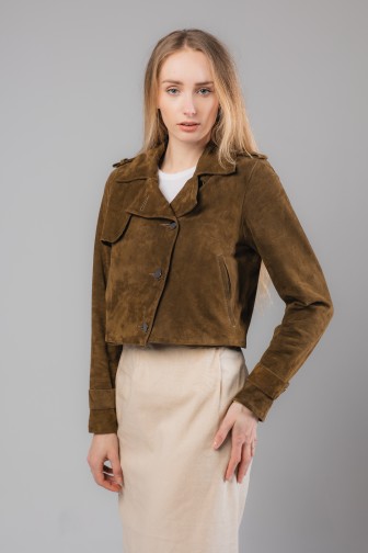 Kurtka zamszowa Olive Classic