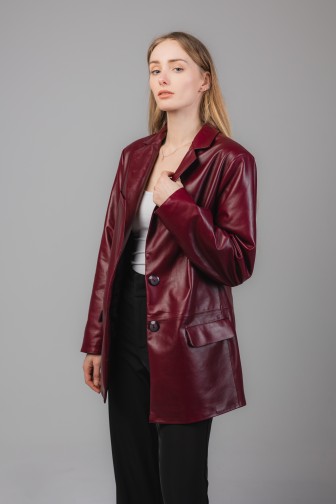 Skórzana marynarka Crimson Burgundy