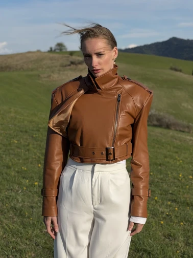 Kurtka skórzana Carmel Crop