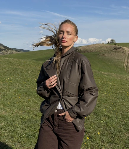 Kurtka skórzana Khaki Urban